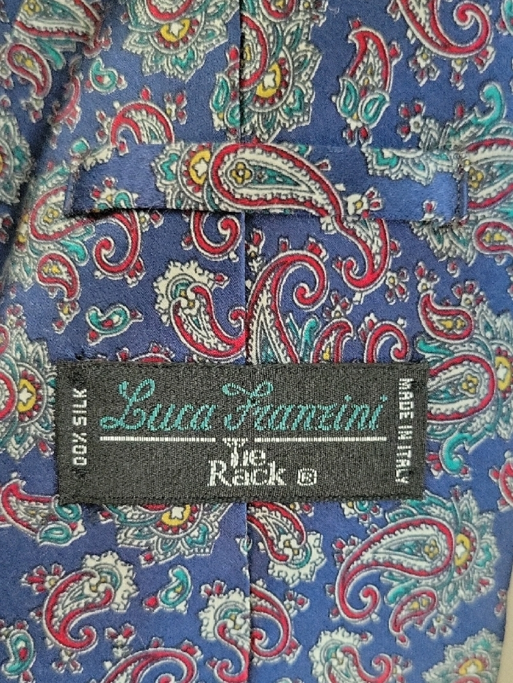 Luca Franzini Tie Rack Made In Italy Silk Navy Paisley Tie